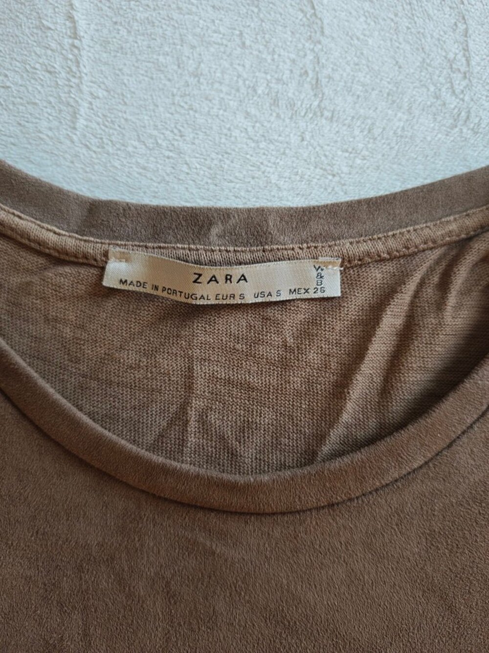 Zara Brown Sleeveless Top Frayed Armholes S